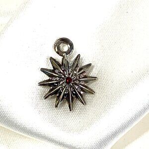 Waterford Crystal Snowflake Wishes Silver Charm Rhodium Plated Ruby Red Crystal